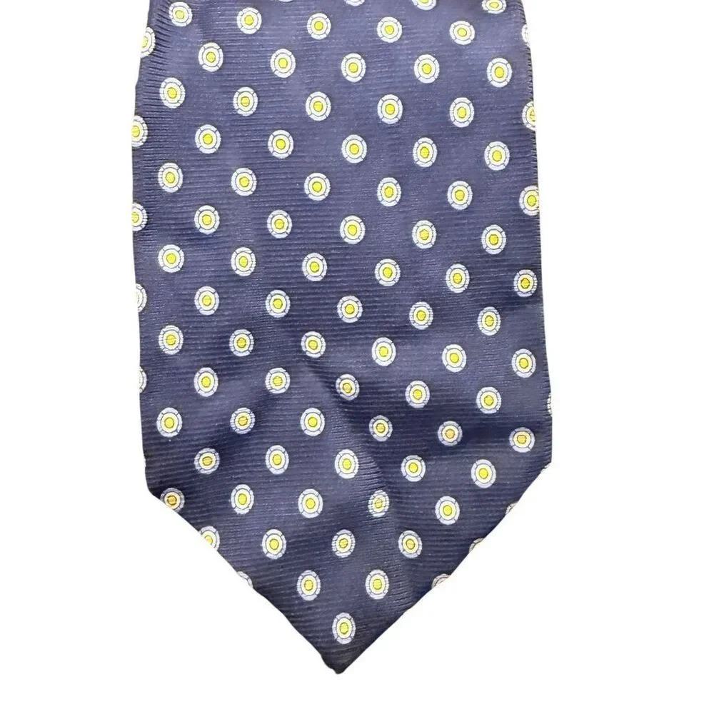 Lauren Ralph Lauren Pure Silk Tie Blue Yellow Academic Career